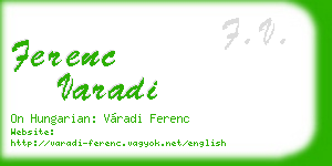 ferenc varadi business card