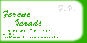 ferenc varadi business card